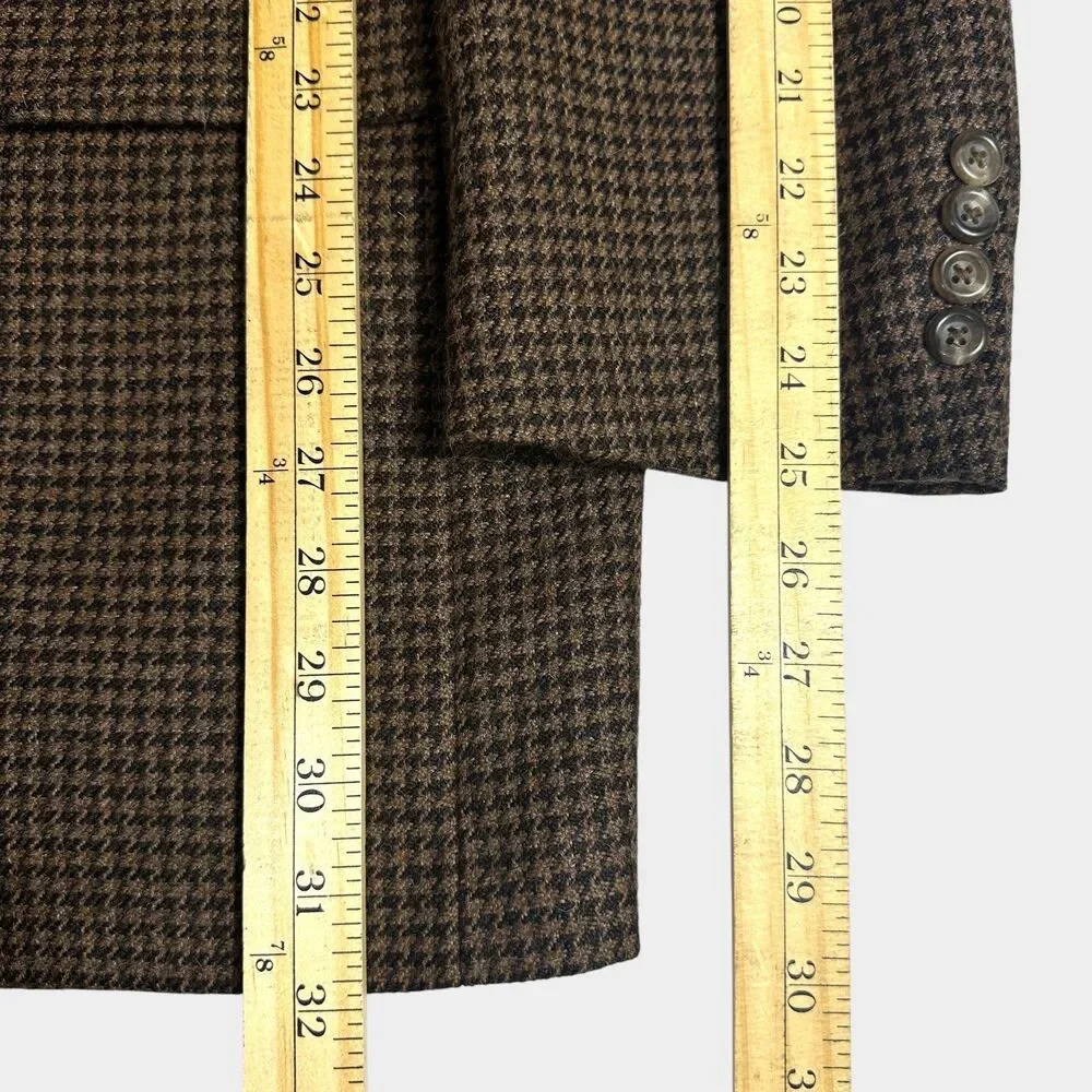 Vintage NORDSTROM Mens Blazer 44L Sport Coat 2-Button Jacket Brown Alpaca Wool